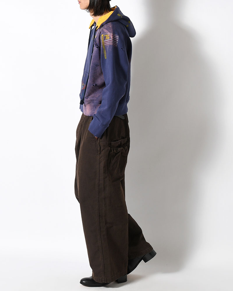 ZIP SCRIBBLE HOODIE -NAVY-