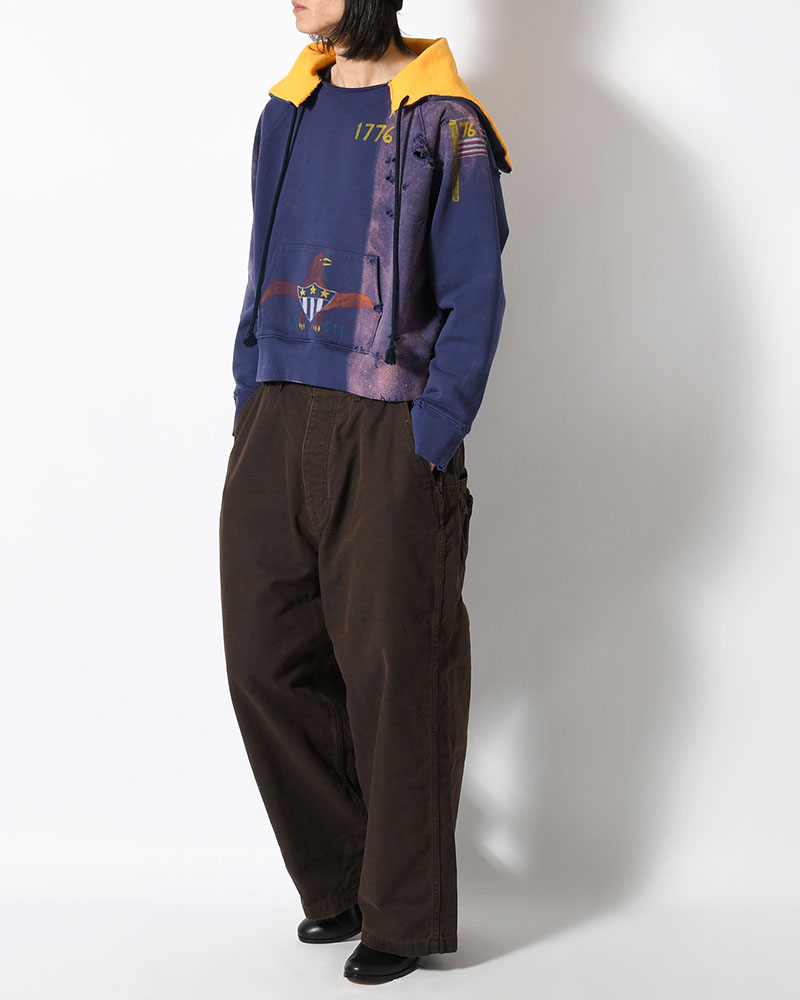 ZIP SCRIBBLE HOODIE -NAVY-