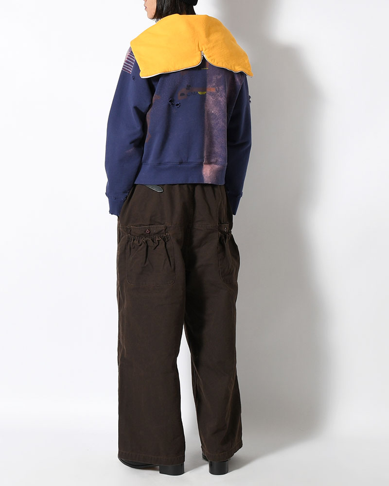 ZIP SCRIBBLE HOODIE -NAVY-