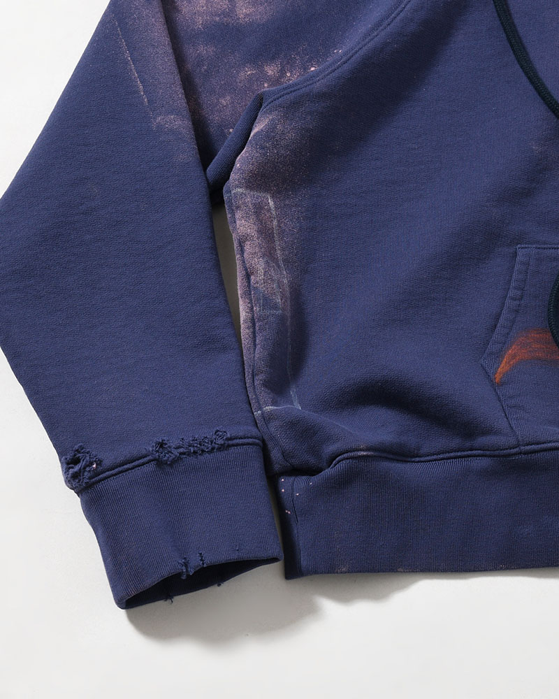 ZIP SCRIBBLE HOODIE -NAVY-