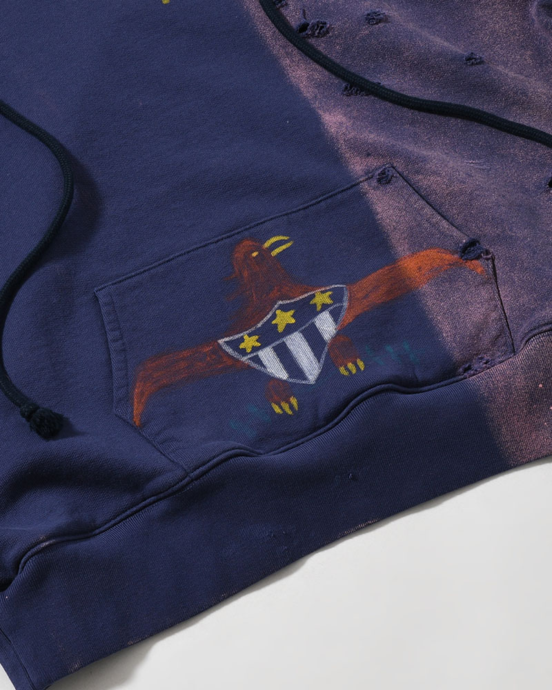 ZIP SCRIBBLE HOODIE -NAVY-