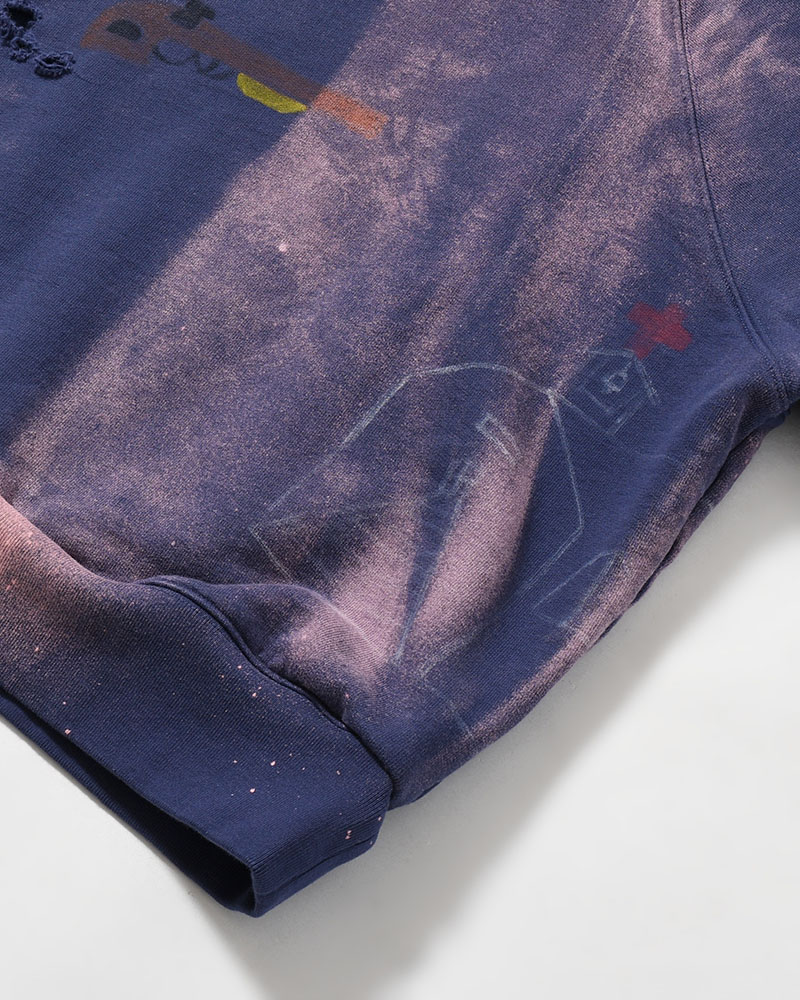 ZIP SCRIBBLE HOODIE -NAVY-