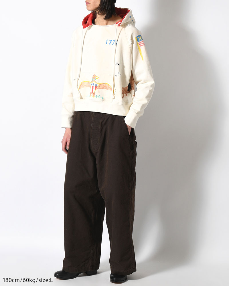 ZIP SCRIBBLE HOODIE -WHITE-