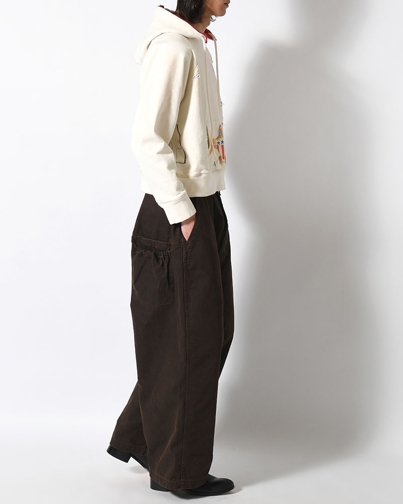 ZIP SCRIBBLE HOODIE -WHITE-