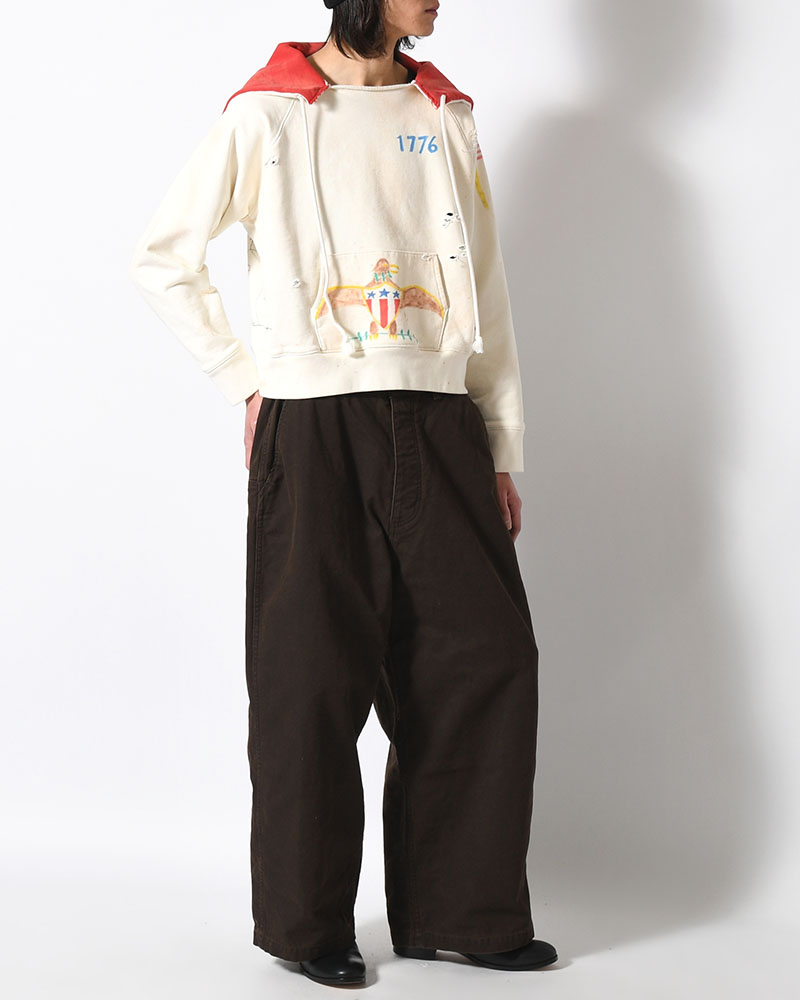 ZIP SCRIBBLE HOODIE -WHITE-