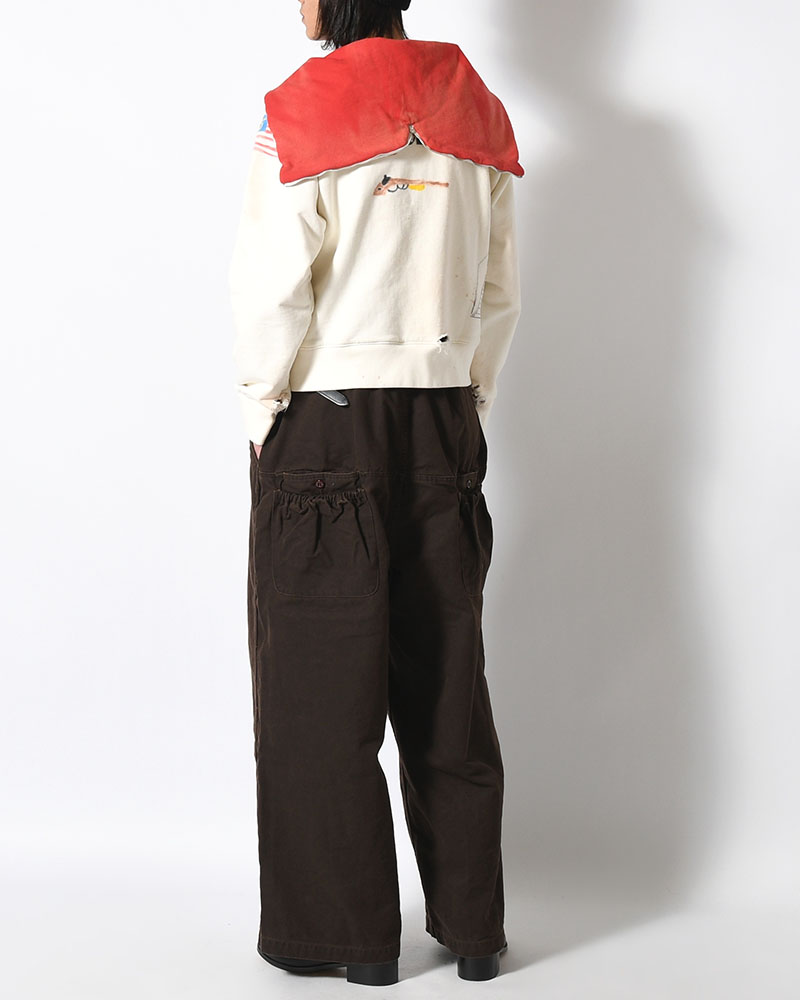 ZIP SCRIBBLE HOODIE -WHITE-