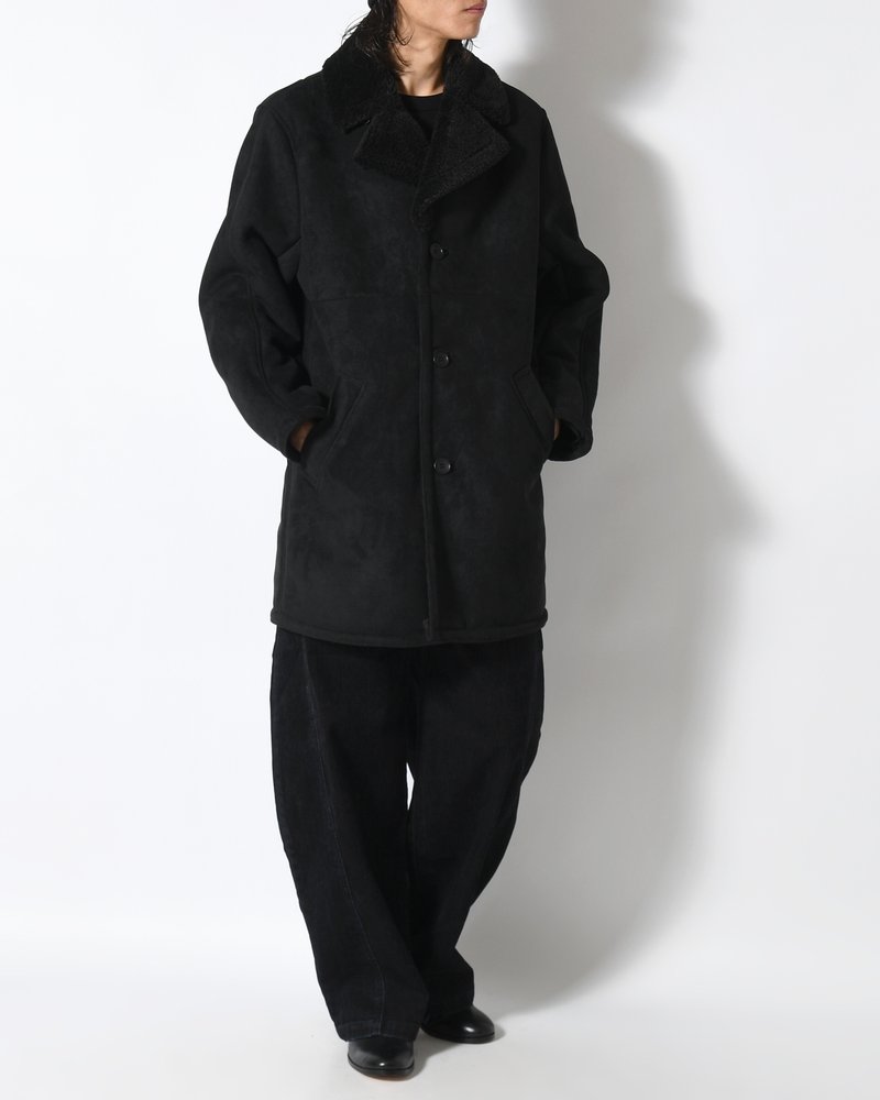 VEGAN MOUTON RANCH COAT -BLACK-