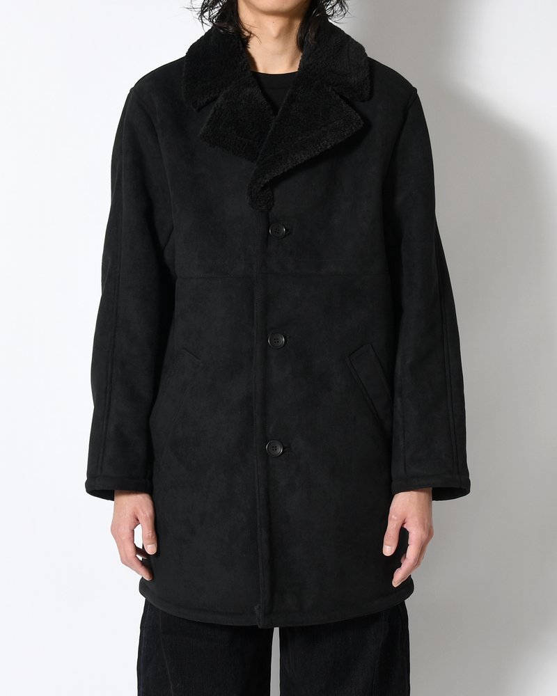 VEGAN MOUTON RANCH COAT -BLACK-