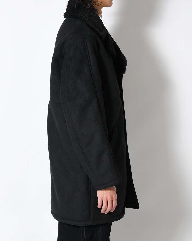 VEGAN MOUTON RANCH COAT -BLACK-