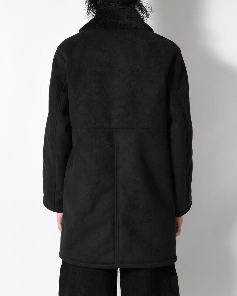 VEGAN MOUTON RANCH COAT -BLACK-