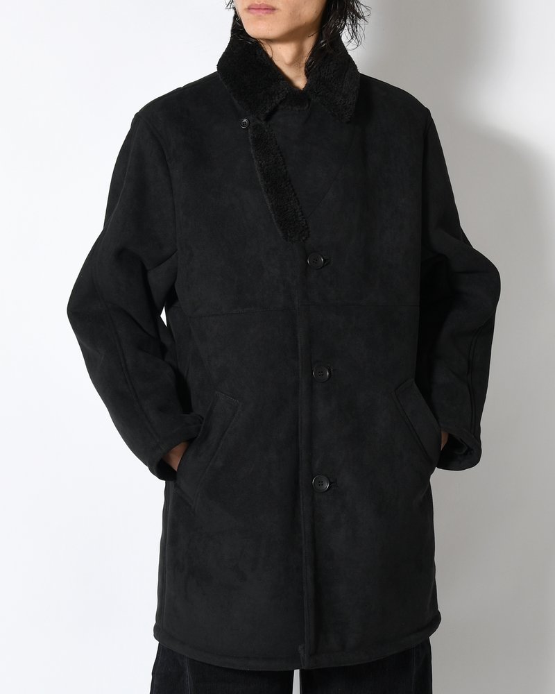 VEGAN MOUTON RANCH COAT -BLACK-