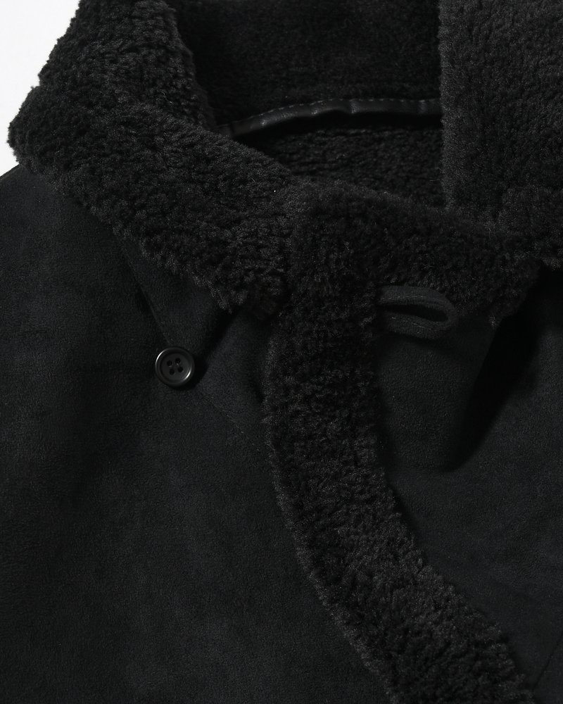 VEGAN MOUTON RANCH COAT -BLACK-