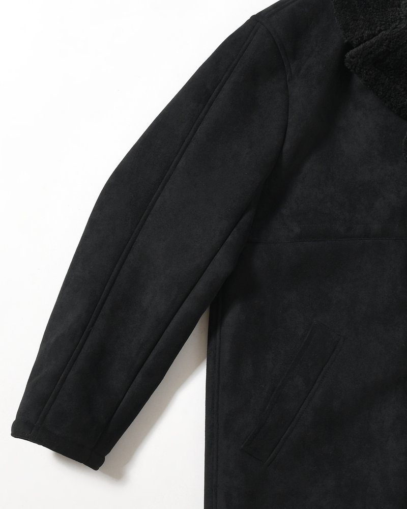 VEGAN MOUTON RANCH COAT -BLACK-