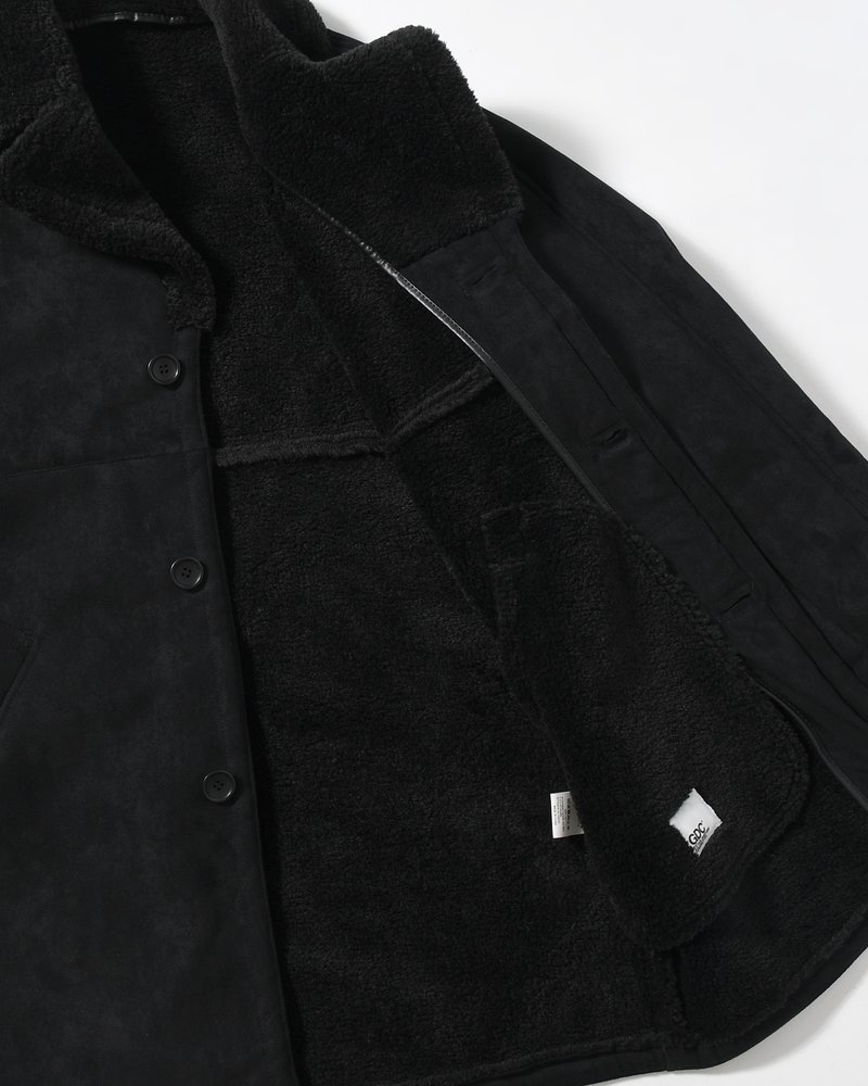 VEGAN MOUTON RANCH COAT -BLACK-