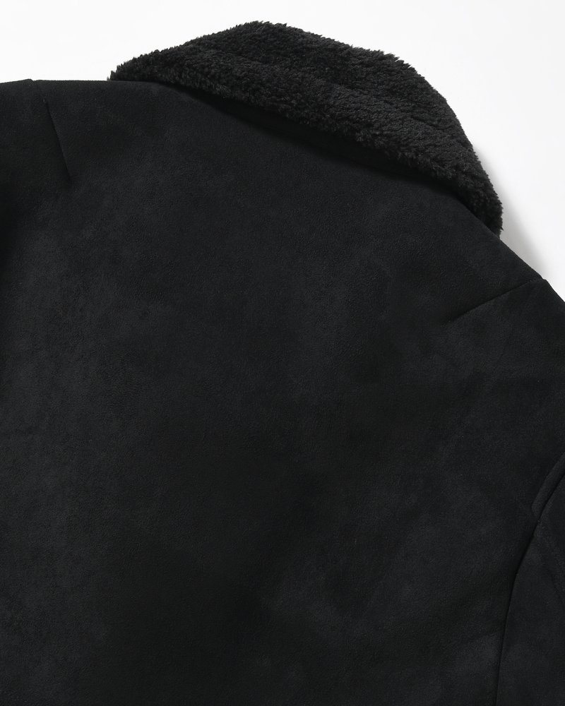 VEGAN MOUTON RANCH COAT -BLACK-