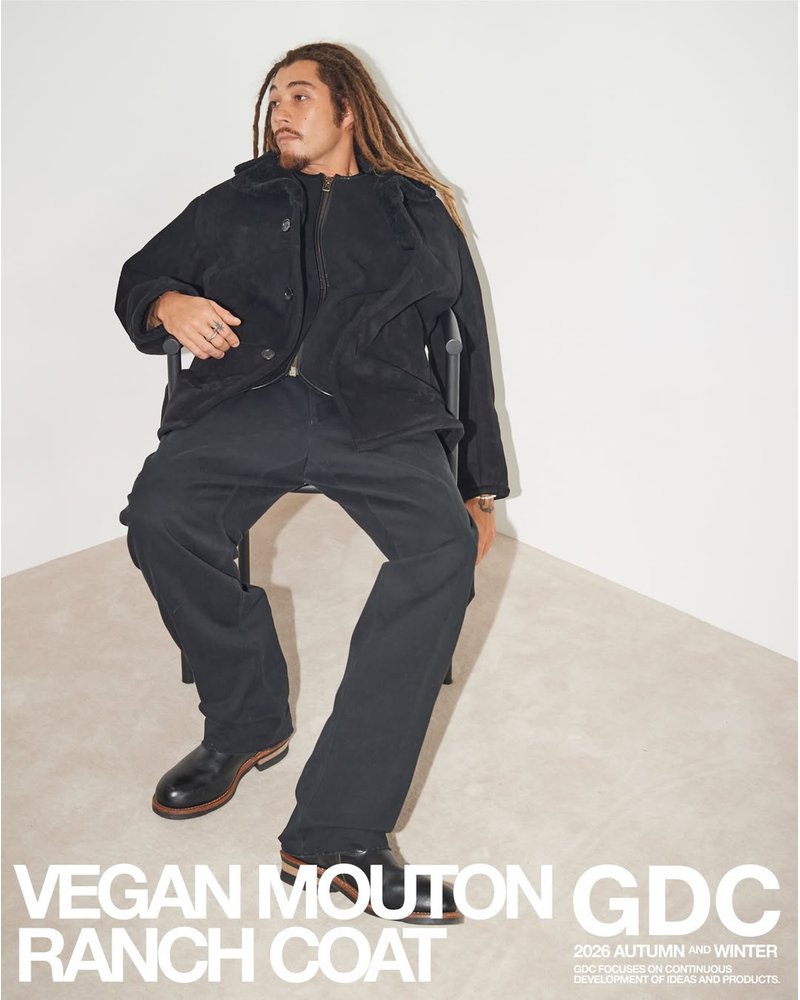VEGAN MOUTON RANCH COAT -BLACK-