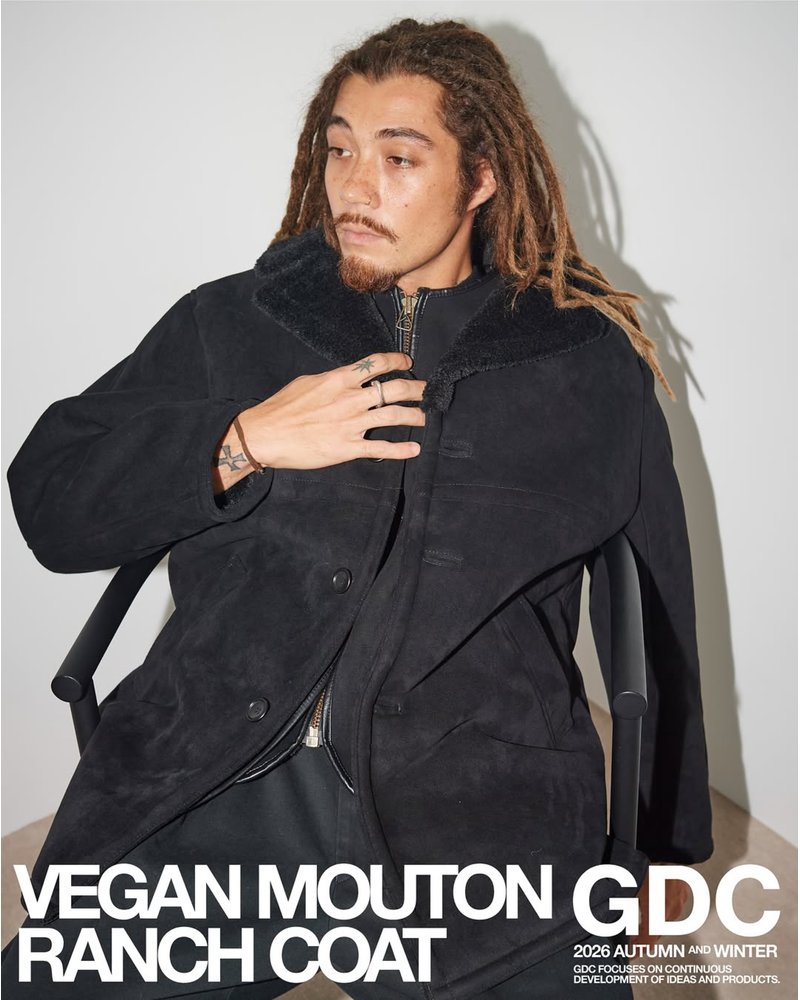 VEGAN MOUTON RANCH COAT -BLACK-