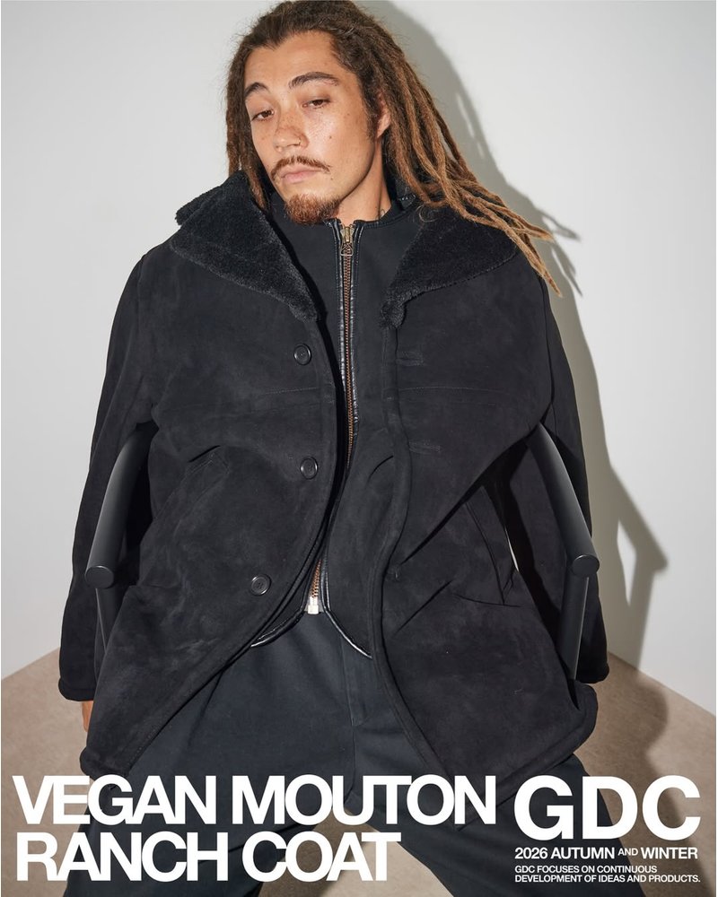 VEGAN MOUTON RANCH COAT -BLACK-