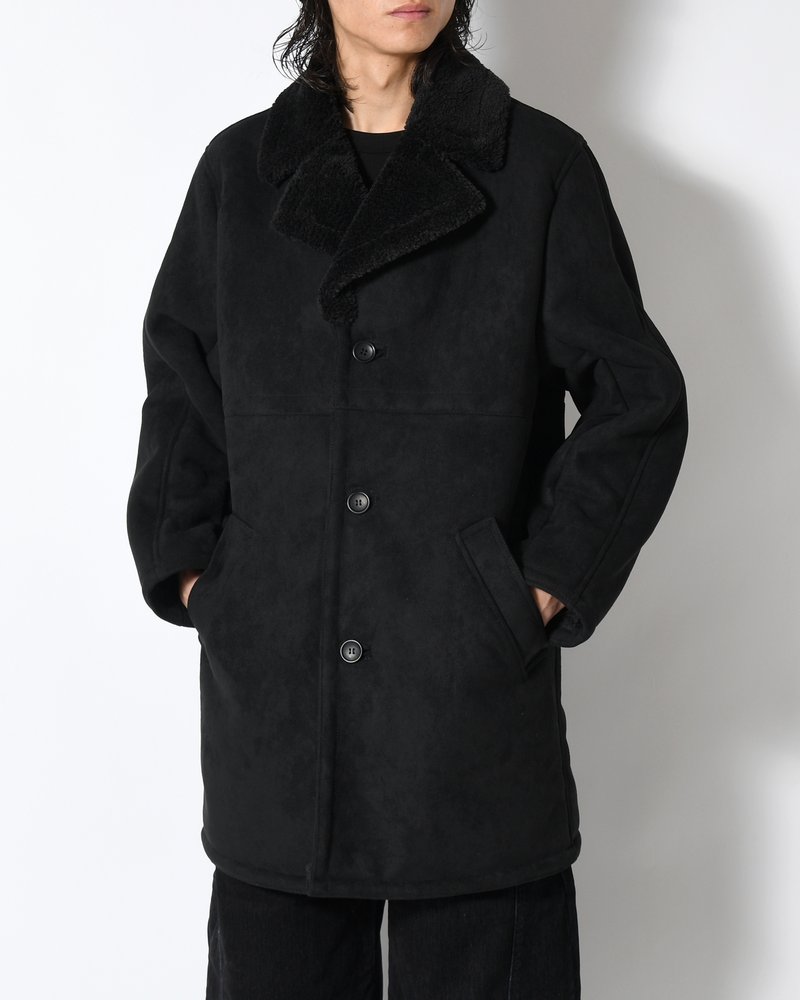 VEGAN MOUTON RANCH COAT -BLACK-