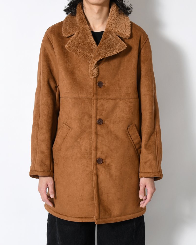 VEGAN MOUTON RANCH COAT -BROWN-