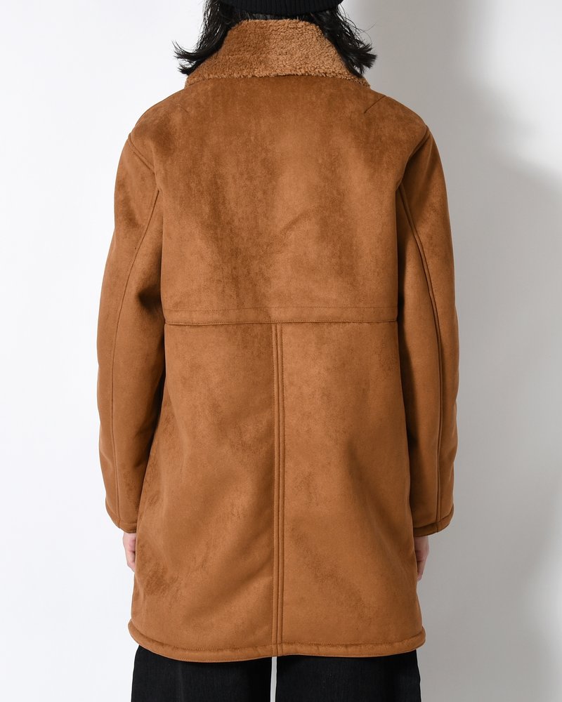VEGAN MOUTON RANCH COAT -BROWN-