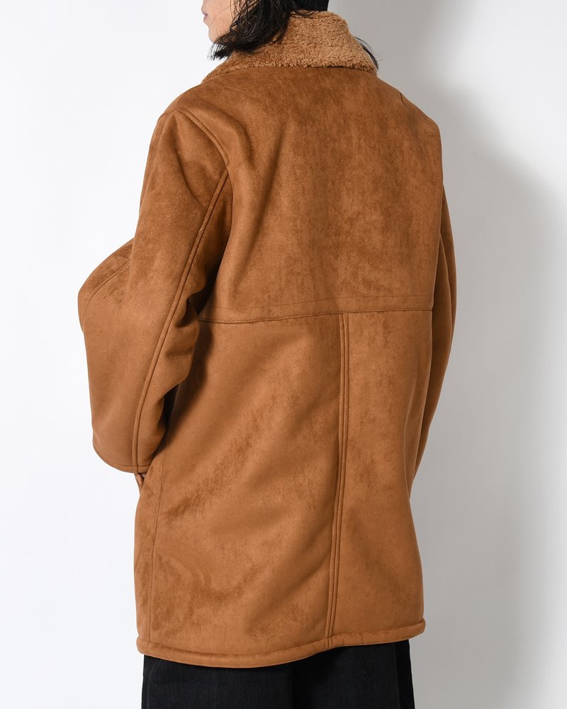VEGAN MOUTON RANCH COAT -BROWN-