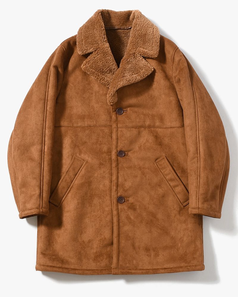 VEGAN MOUTON RANCH COAT -BROWN-