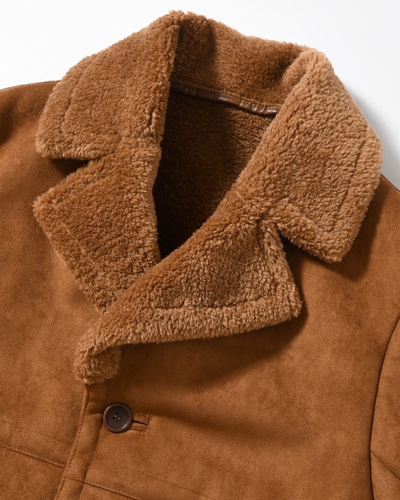 VEGAN MOUTON RANCH COAT -BROWN-
