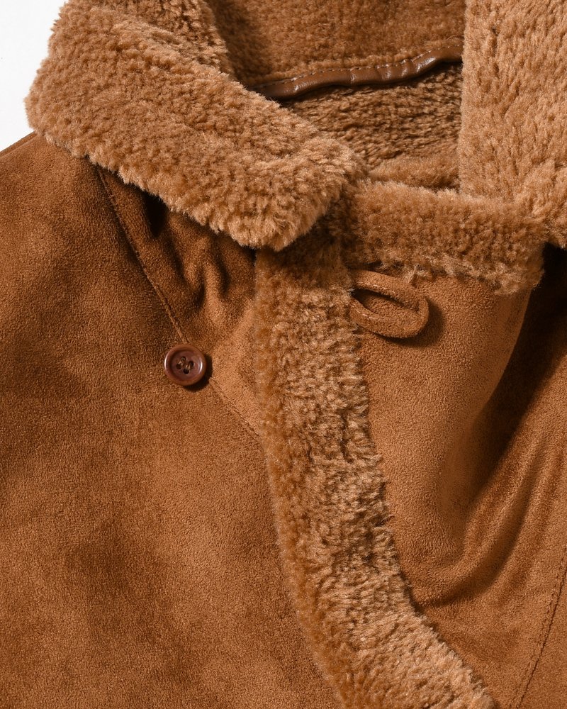 VEGAN MOUTON RANCH COAT -BROWN-