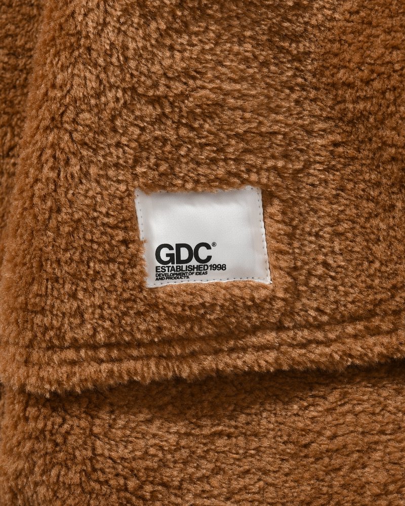 VEGAN MOUTON RANCH COAT -BROWN-