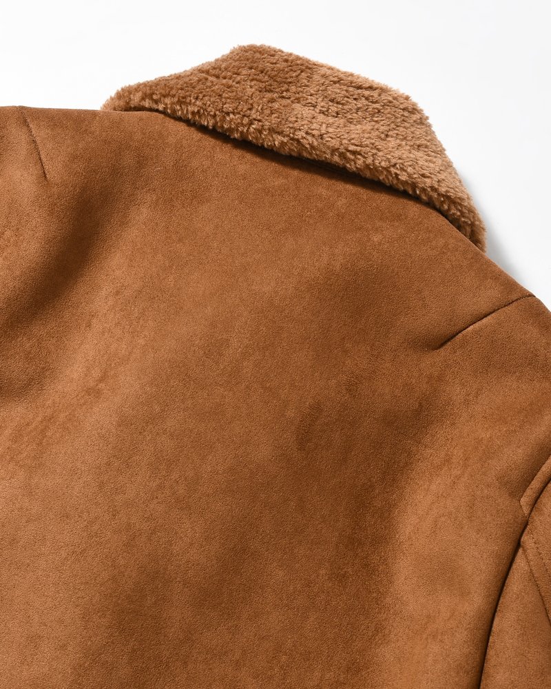 VEGAN MOUTON RANCH COAT -BROWN-