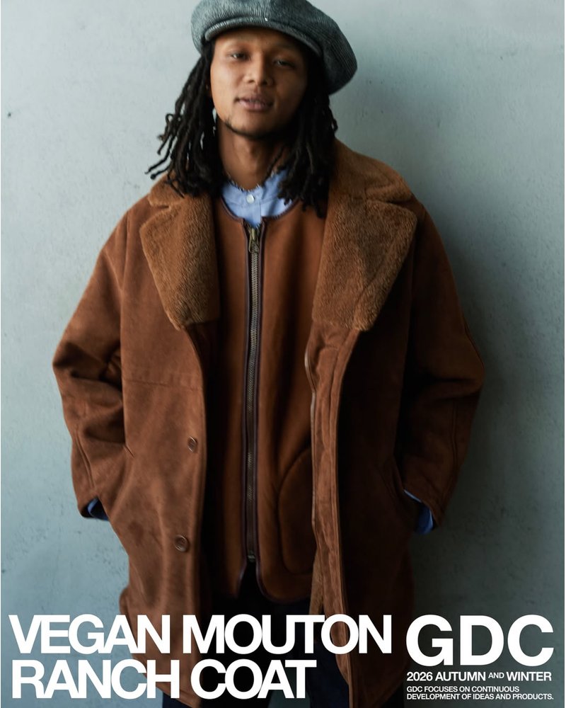 VEGAN MOUTON RANCH COAT -BROWN-