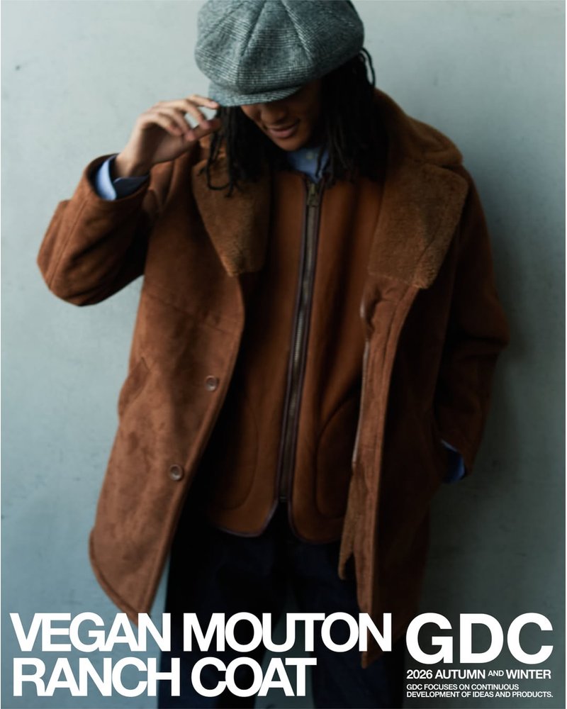 VEGAN MOUTON RANCH COAT -BROWN-