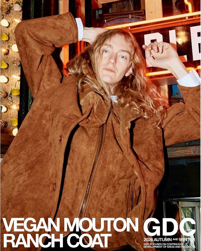 VEGAN MOUTON RANCH COAT -BROWN-