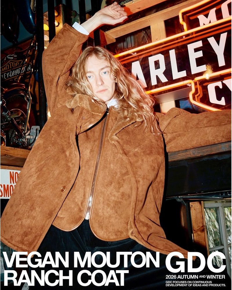 VEGAN MOUTON RANCH COAT -BROWN-