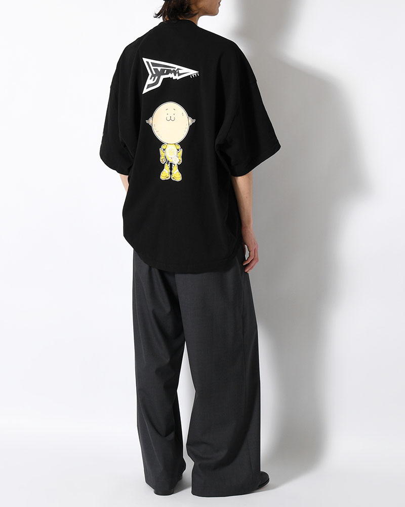 MARY COCOON POCKET SHORT-SLEEVE CUTSEW / HYOMA -BLACK-