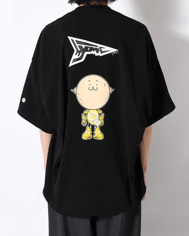 MARY COCOON POCKET SHORT-SLEEVE CUTSEW / HYOMA -BLACK-