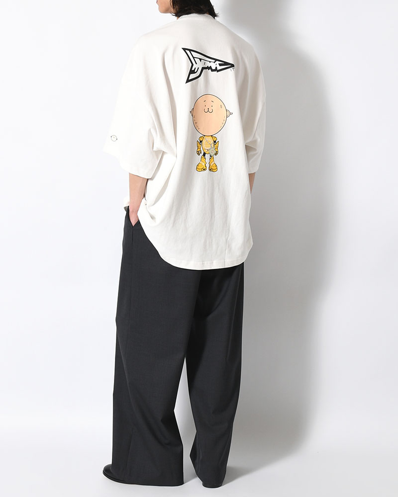 MARY COCOON POCKET SHORT-SLEEVE CUTSEW / HYOMA -WHITE-