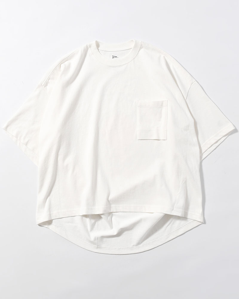 MARY COCOON POCKET SHORT-SLEEVE CUTSEW / HYOMA -WHITE-