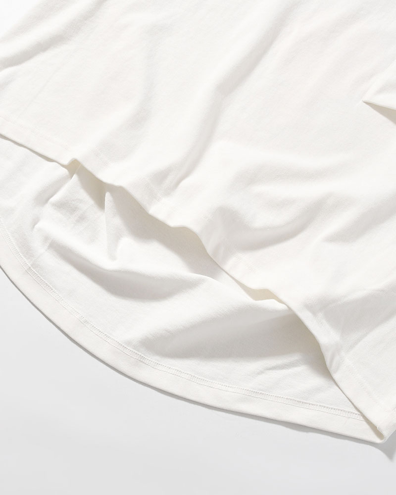 MARY COCOON POCKET SHORT-SLEEVE CUTSEW / HYOMA -WHITE-