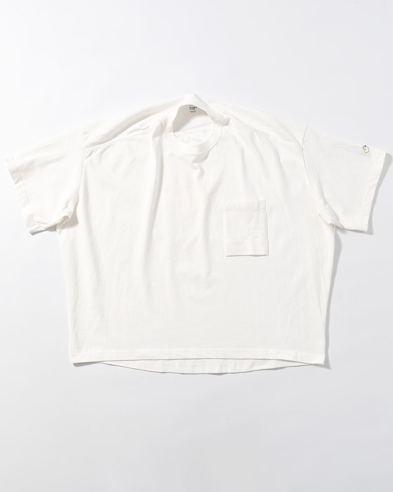 MARY COCOON POCKET SHORT-SLEEVE CUTSEW / HYOMA -WHITE-