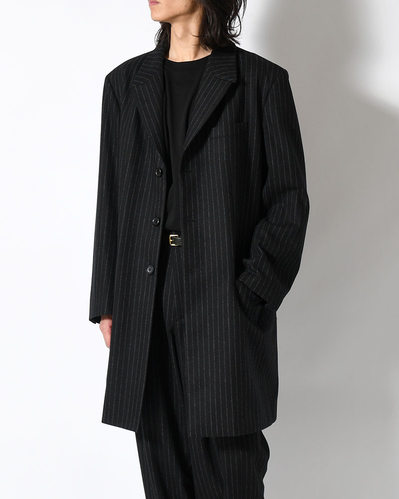 TOP STRIPE FLANNEL DR. JACKET -BLACK-