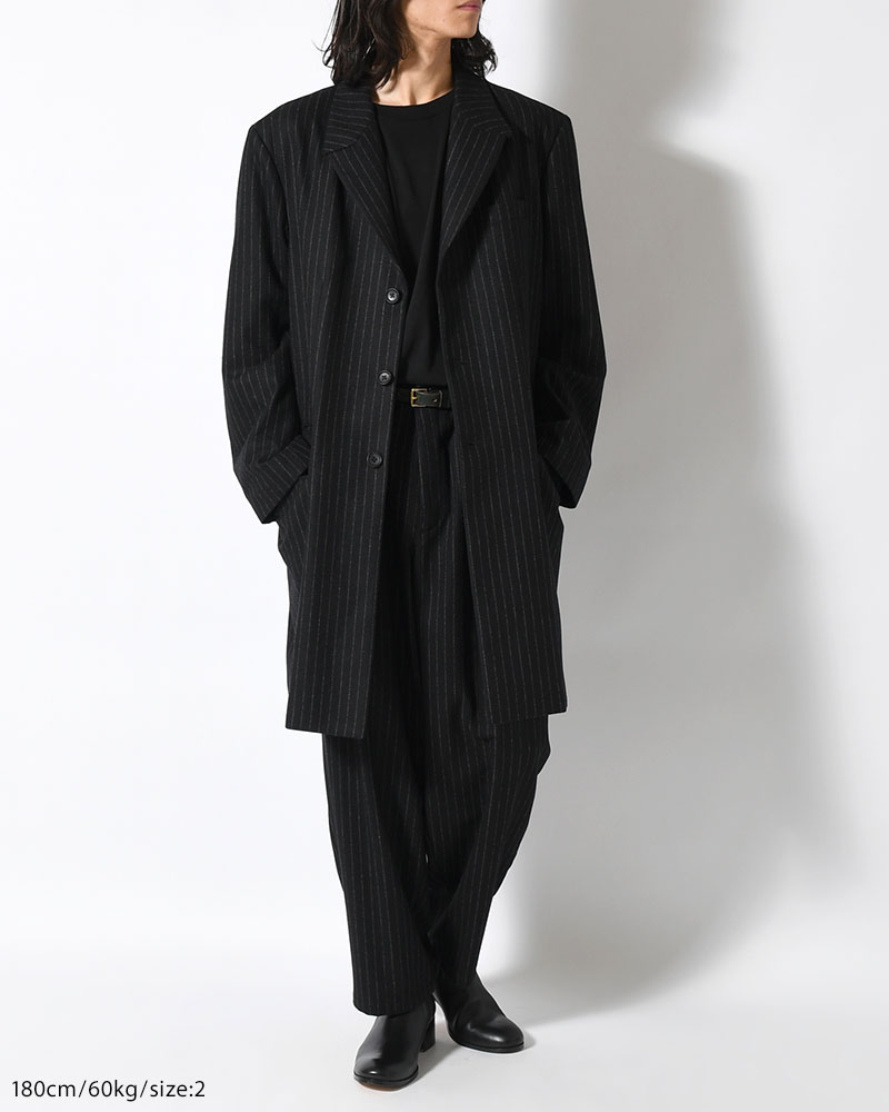 TOP STRIPE FLANNEL DR. JACKET -BLACK-