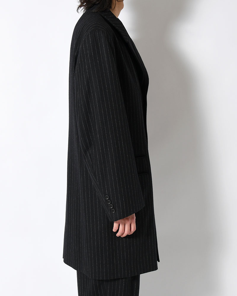 TOP STRIPE FLANNEL DR. JACKET -BLACK-