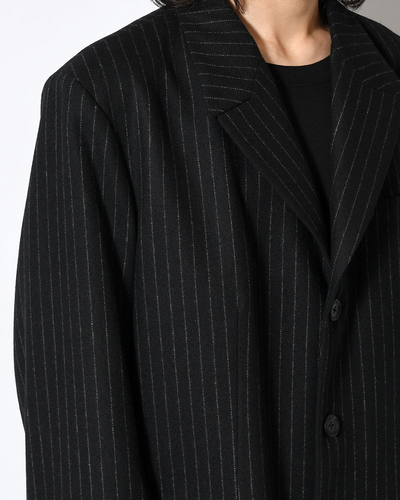 TOP STRIPE FLANNEL DR. JACKET -BLACK-