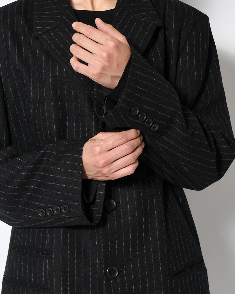 TOP STRIPE FLANNEL DR. JACKET -BLACK-