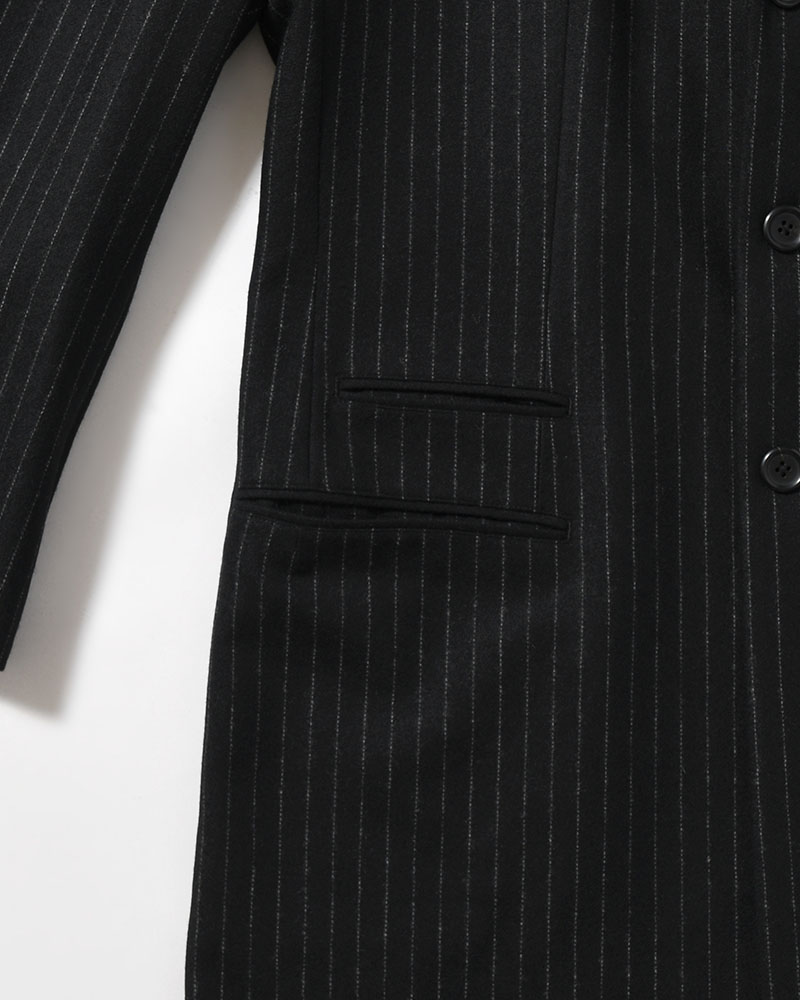 TOP STRIPE FLANNEL DR. JACKET -BLACK-