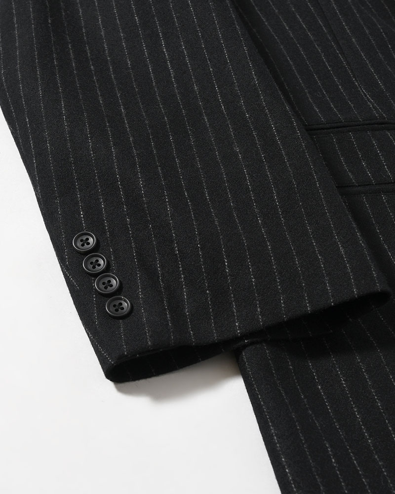 TOP STRIPE FLANNEL DR. JACKET -BLACK-