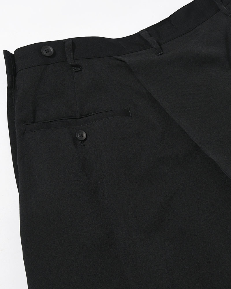 WOOL GABARDINE HAKAMA PANTS -BLACK-