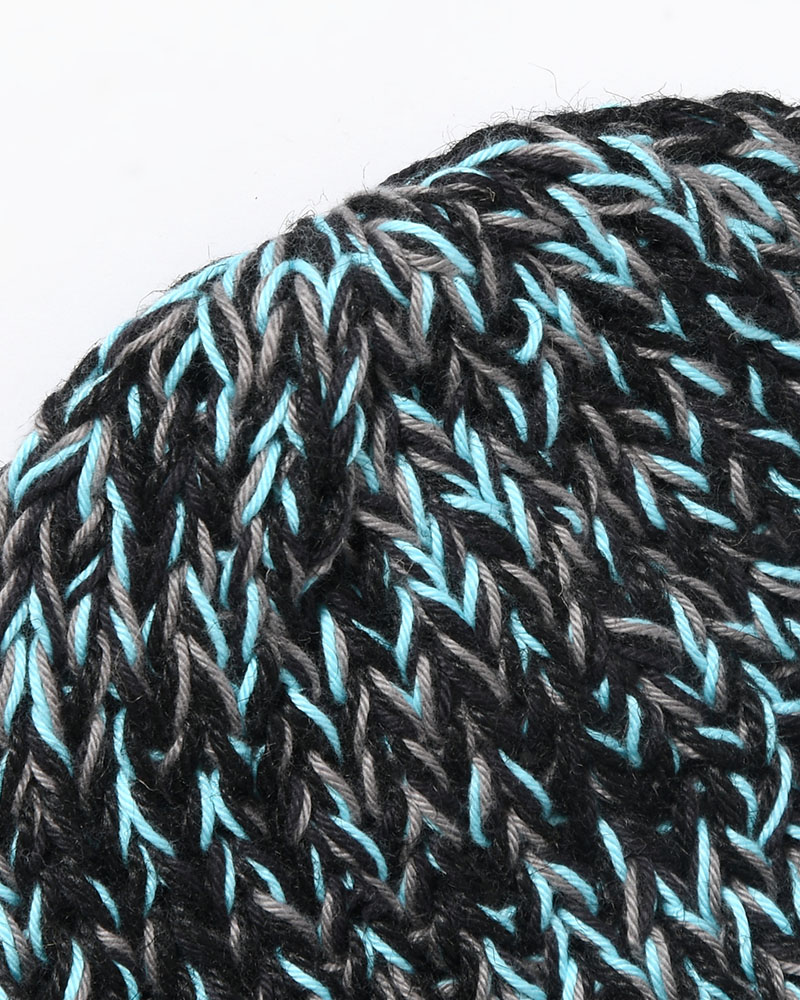 ROLL HAND KNIT CAP -BLACK-